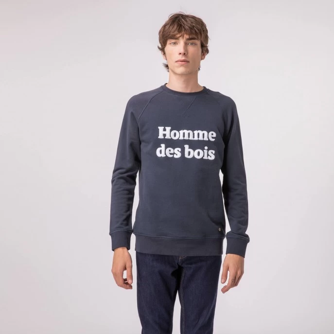 Sweat Col Rond Bleu Marine Homme De Bois 4 Sweat Col Rond Bleu Marine Homme De Bois – Image 2