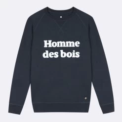 Sweat Col Rond Bleu Marine Homme De Bois