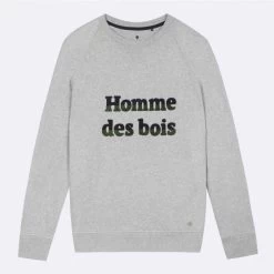 Sweat Col Rond Gris Chiné Homme Des Bois