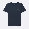 T-shirt Col Rond Bleu Marine Brodé Vélo