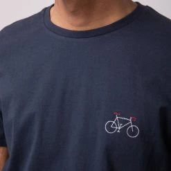 T-shirt Col Rond Bleu Marine Brodé Vélo -Urbain Soldes prod 20601 t shirt col rond bleu marine velo coton coton recycle arcy 687x687 c