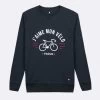 Sweat Col Rond Bleu Marine J'aime Mon Vélo