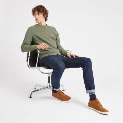 Sweat Col Rond Kaki -Urbain Soldes prod 25762 sweat col rond kaki coton coton recycle donon 687x687 c