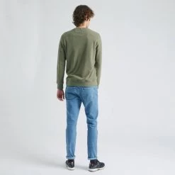 Sweat Col Rond Kaki -Urbain Soldes prod 25768 sweat col rond kaki coton coton recycle donon 687x687 c