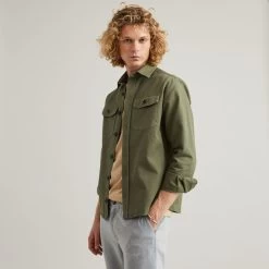 Surchemise Kaki -Urbain Soldes prod 26727 cerilly chemise coton recycle coton vert 687x687 c