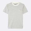 T-shirt Col Rond écru Rayé Bleu -Urbain Soldes prod 26910 migne t shirt coton coton recycle ecru bleu 687x687 c