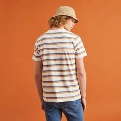 T-shirt Col Rond écru Rayé Marron -Urbain Soldes prod 26982 olonne t shirt coton coton recycle ecru multicouleurs 687x687 c