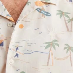 Chemise Manches Courtes écrue Imprimé Surfeur -Urbain Soldes prod 27097 vimy chemise coton ecru multicouleurs 687x687 c
