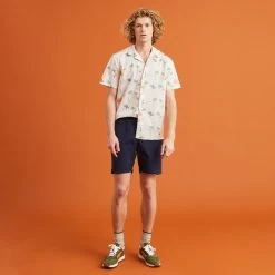 Chemise Manches Courtes écrue Imprimé Surfeur -Urbain Soldes prod 27099 vimy chemise coton ecru multicouleurs 687x687 c