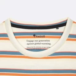 T-shirt Col Rond écru Rayé Marron -Urbain Soldes prod 27210 olonne t shirt coton coton recycle ecru multicouleurs 687x687 c