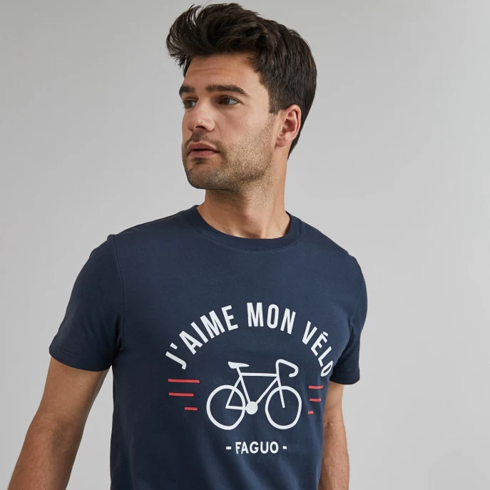 T-shirt Col Rond Bleu Marine J'aime Mon Vélo 4 T-shirt Col Rond Bleu Marine J'aime Mon Vélo – Image 2