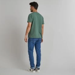 T-shirt Col Rond Vert Broderie Vélo -Urbain Soldes prod 28224 t shirt col rond vert velo fleurs coton recycle arcy 687x687 c