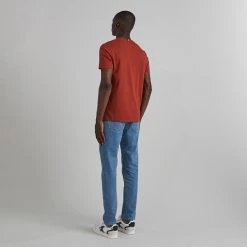 T-shirt Col Rond Rouge -Urbain Soldes prod 28242 t shirt col rond rouge coton coton recycle arcy 687x687 c