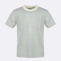 T-shirt Col Rond écru Rayé Bleu -Urbain Soldes prod 29103 migne t shirt coton coton recycle ecru bleu 687x687 c