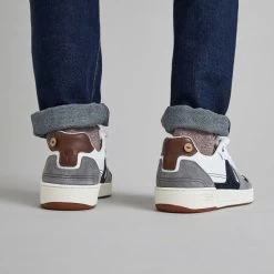 Baskets Blanche & Gris -Urbain Soldes prod 29834 baskets blanc gris cuir suede ceiba 687x687 c