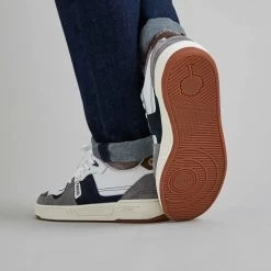 Baskets Blanche & Gris -Urbain Soldes prod 29835 baskets blanc gris cuir suede ceiba 687x687 c