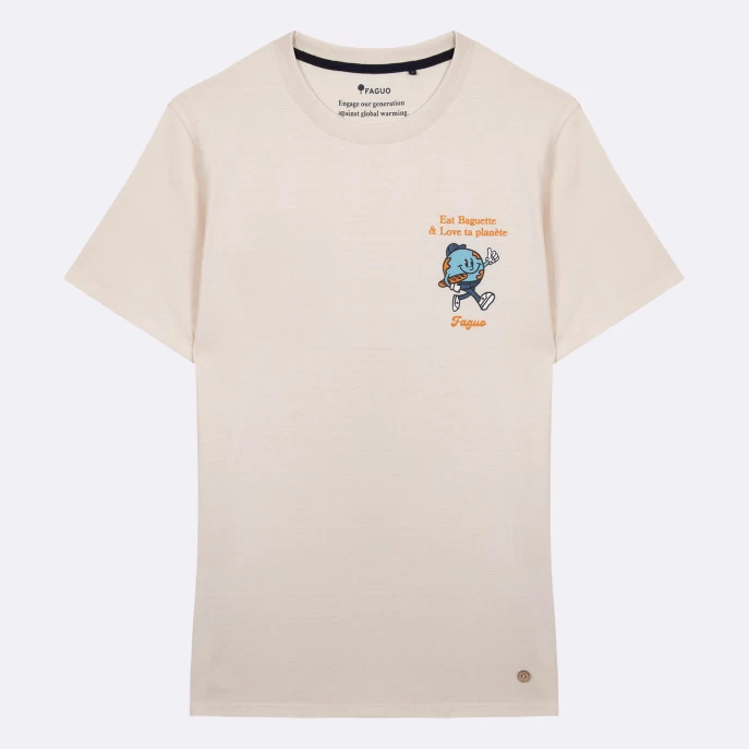 T-shirt Col Rond écru Logo Planète 3 T-shirt Col Rond écru Logo Planète