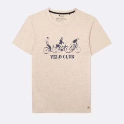 T-shirt Col Rond Beige Chiné Vélo Club