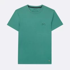 T-shirt Col Rond Turquoise Vélo