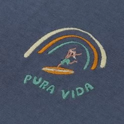 T-shirt Col Rond Bleu Délavé Pura Vida 9 T-shirt Col Rond Bleu Délavé Pura Vida -Urbain Soldes prod 32364 arcy t shirt coton coton recycle bleu 687x687 c