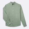 Chemise Col Mao Vert Clair -Urbain Soldes prod 32459 chiavari chemise lin coton vert 687x687 c