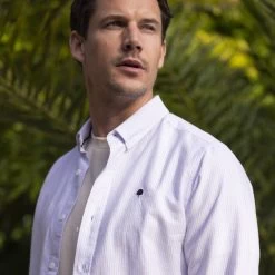 Chemise Manche Longue Blanche & Lila -Urbain Soldes prod 32721 ivoy chemise coton blanc violet 687x687 c