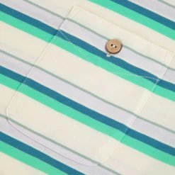 T-shirt écru à Rayures Bleues Et Vertes -Urbain Soldes prod 32937 olonne t shirt coton coton recycle multicouleurs vert 687x687 c