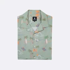 Chemise Manches Courtes Vert Clair -Urbain Soldes prod 33012 vimy chemise coton vert 687x687 c