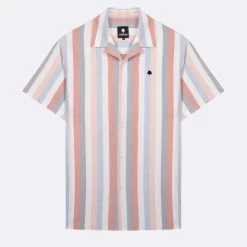 Chemise Manches Courtes à Rayures Multicolores