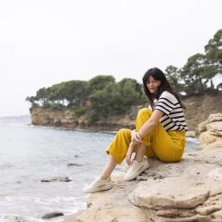 Baskets Crème & Dorée -Urbain Soldes prod 33220 alder baskets cuir beige dore 687x687 c