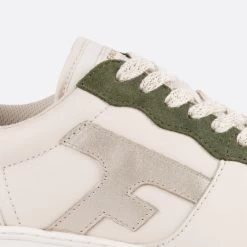 Baskets écrue & Kaki -Urbain Soldes prod 33293 baskets ecru kaki cuir suede hazel 687x687 c