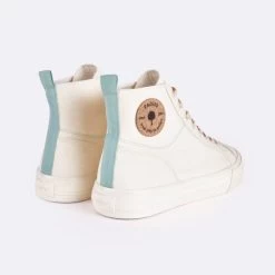 Tennis écrue & Vert D'eau Vegan -Urbain Soldes prod 33323 nutmeg tennis coton recycle liege ecru vert 687x687 c