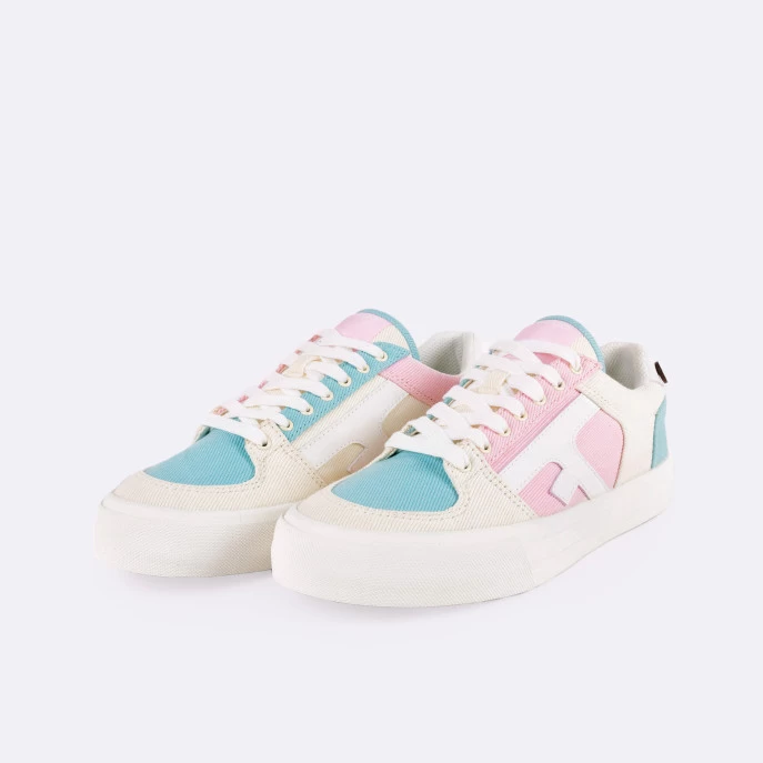 Tennis écrue, Rose & Bleue Vegan 5 Tennis écrue, Rose & Bleue Vegan – Image 3