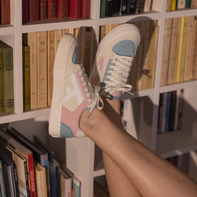 Tennis écrue, Rose & Bleue Vegan 4 Tennis écrue, Rose & Bleue Vegan – Image 2