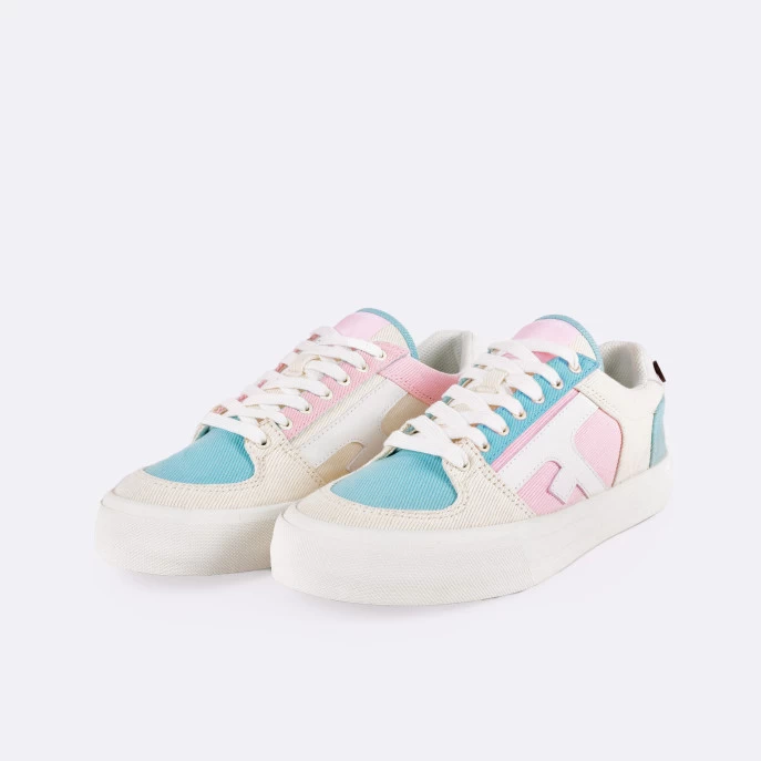 Tennis écrue, Rose & Bleue Vegan 3 Tennis écrue, Rose & Bleue Vegan