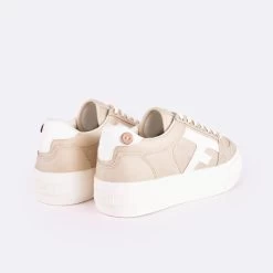 Tennis Doré Clair Vegan -Urbain Soldes prod 33355 walnut platform tennis coton recycle dore 687x687 c