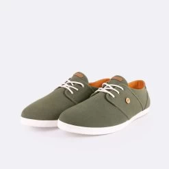 Tennis Kaki & Orange Vegan -Urbain Soldes prod 33430 cypress tennis coton recycle vert orange 687x687 c