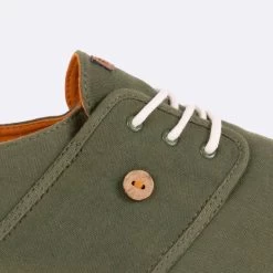 Tennis Kaki & Orange Vegan -Urbain Soldes prod 33432 cypress tennis coton recycle vert orange 687x687 c