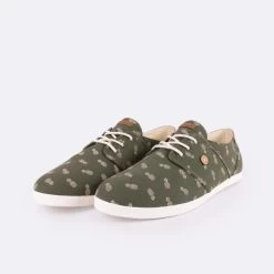 Tennis Kaki & écrue Vegan -Urbain Soldes prod 33440 cypress tennis coton recycle vert ecru 687x687 c