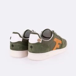 Baskets Kaki & Orange -Urbain Soldes prod 33618 hazel baskets cuir vert orange 687x687 c