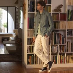 Tennis Marine Vegan -Urbain Soldes prod 33639 nutmeg tennis coton recycle liege bleu 687x687 c