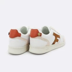 Baskets Beige & Terracotta -Urbain Soldes prod 33793 hazel baskets cuir textile beige marron rouge 687x687 c