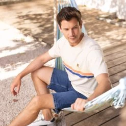 T-shirt écru Rétro 70's -Urbain Soldes prod 34012 lugny t shirt coton coton recycle ecru 687x687 c