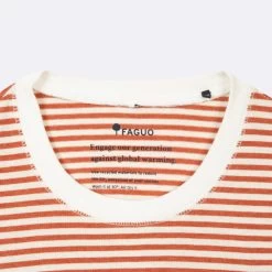 T-shirt Col Rond écru & Terracotta 9 T-shirt Col Rond écru & Terracotta -Urbain Soldes prod 34019 migne t shirt coton coton recycle ecru rouge 687x687 c