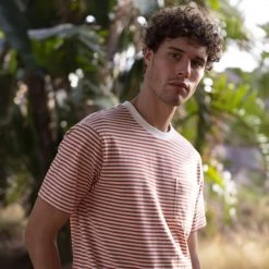 T-shirt Col Rond écru & Terracotta 10 T-shirt Col Rond écru & Terracotta -Urbain Soldes prod 34023 migne t shirt coton coton recycle ecru rouge 687x687 c