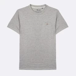 T-shirt Col Rond écru & Gris