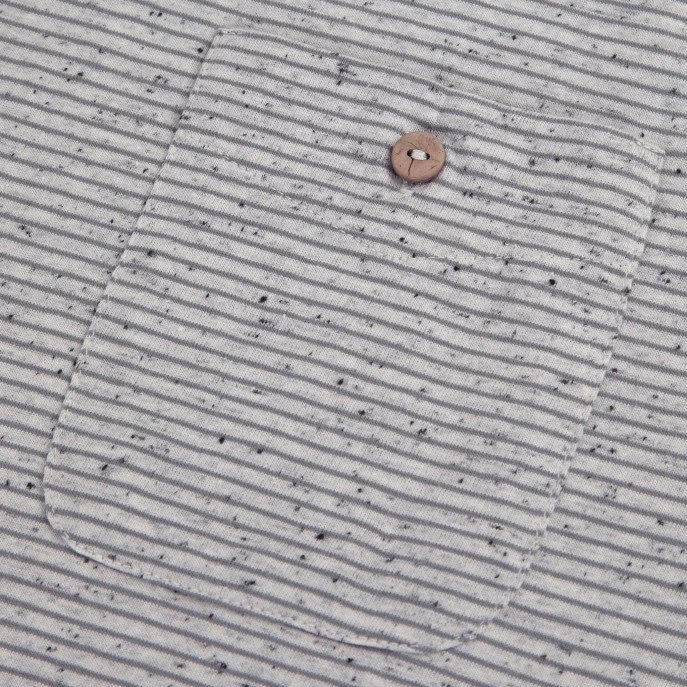 T-shirt Col Rond écru & Gris 6 T-shirt Col Rond écru & Gris – Image 4