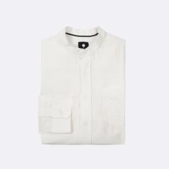 Chemise Col Mao écrue -Urbain Soldes prod 34170 chiavari chemise lin coton ecru 687x687 c