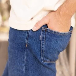 Short En Jean Medium Blue -Urbain Soldes prod 34185 denim short pantalon coton coton recycle bleu 687x687 c