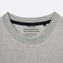 T-shirt Col Rond Gris Chiné & Kaki -Urbain Soldes prod 34297 olonne t shirt coton recycle polyester recycle gris vert 687x687 c